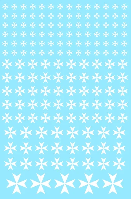 A7 -  Knights Hospitallers Templar Military  Order of Saint St John Waterslide Transfer Sheet