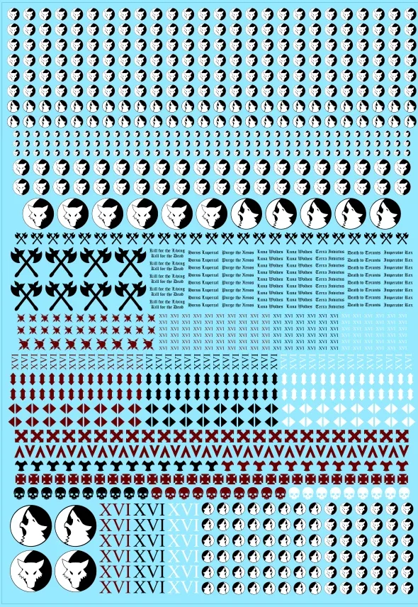 A4 - Luna Wolves Sons of Horus Heresy Transfer Sheet