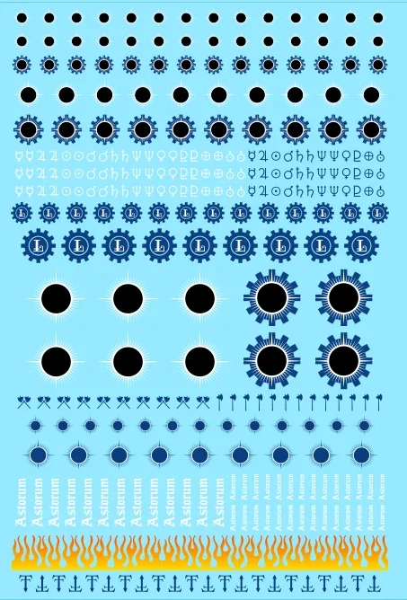 A6 - Legio Astorum Warp Runners Adeptus Titanicus Epic Scale Transfer Sheet