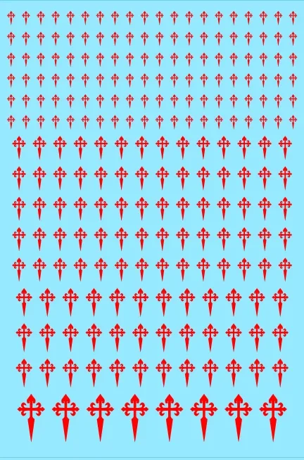 A7 -  Knights Templar Military Spanish Order of Santiago Waterslide Transfer Sheet