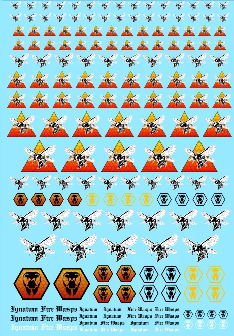 A6 - Legio Ignatum Fire Wasps Adeptus Titanicus Epic Scale Transfer Sheet