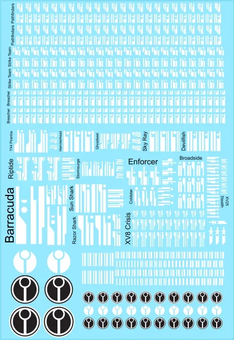 A6 - Tau Sept Markings - T'au Transfer Sheet