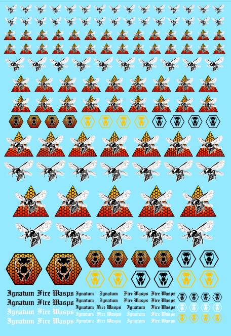 A6 - Legio Ignatum Fire Wasps Adeptus Titanicus Epic Scale Transfer Sheet