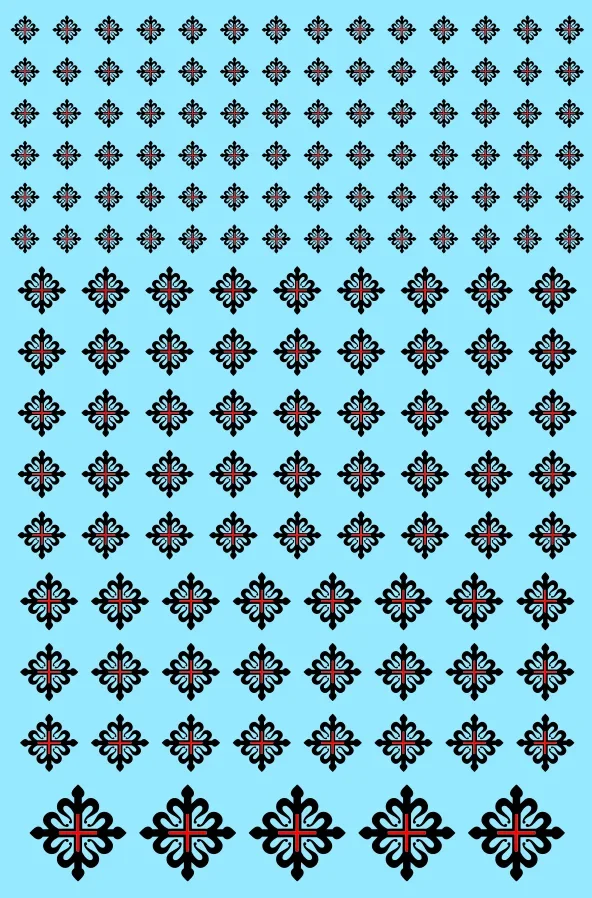 A7 -  Knights Templar Military Spanish Order of Montesa Waterslide Transfer Sheet