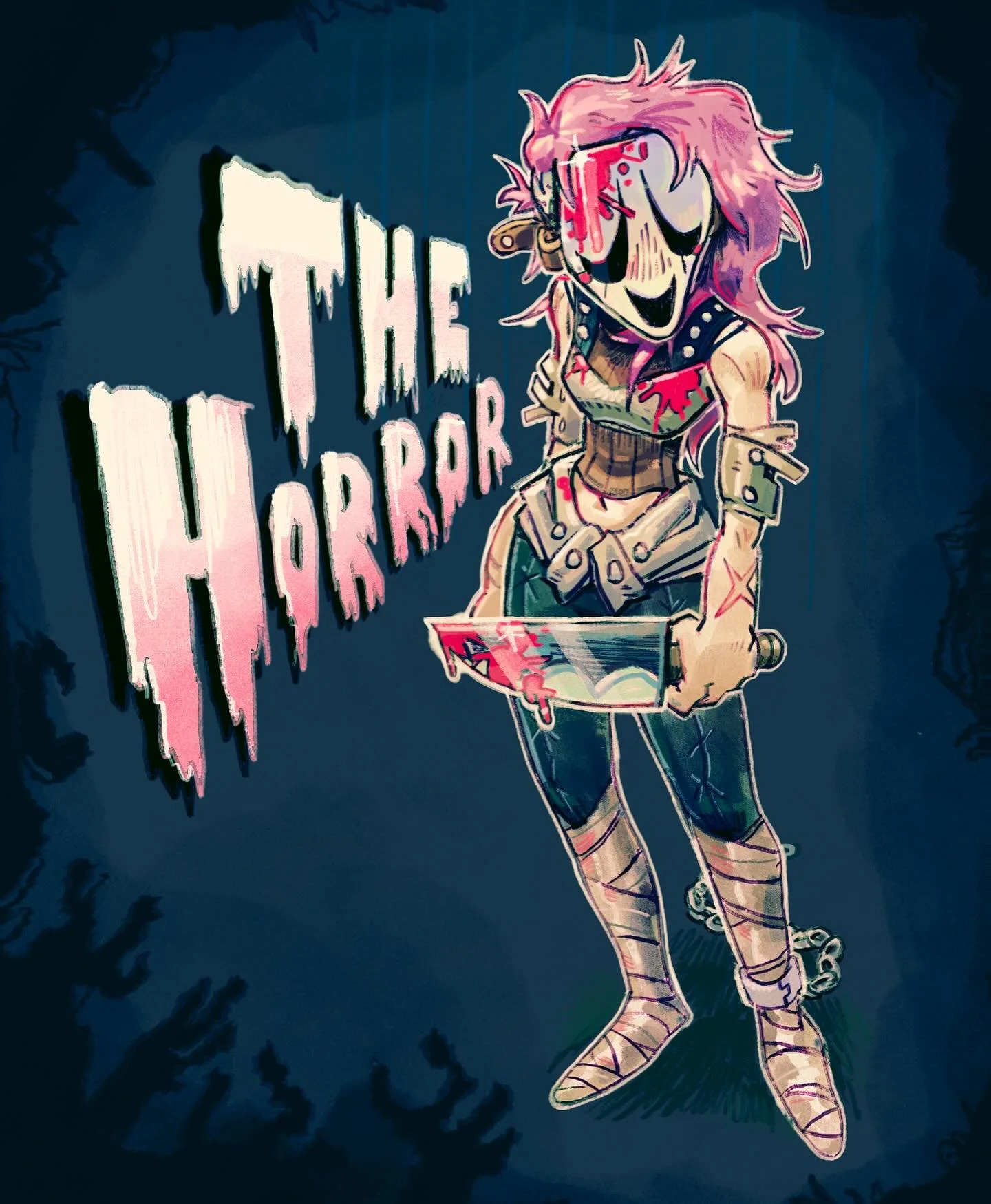 Lil different from my usually post, wanted to draw a slasher. Lmk what you think (: