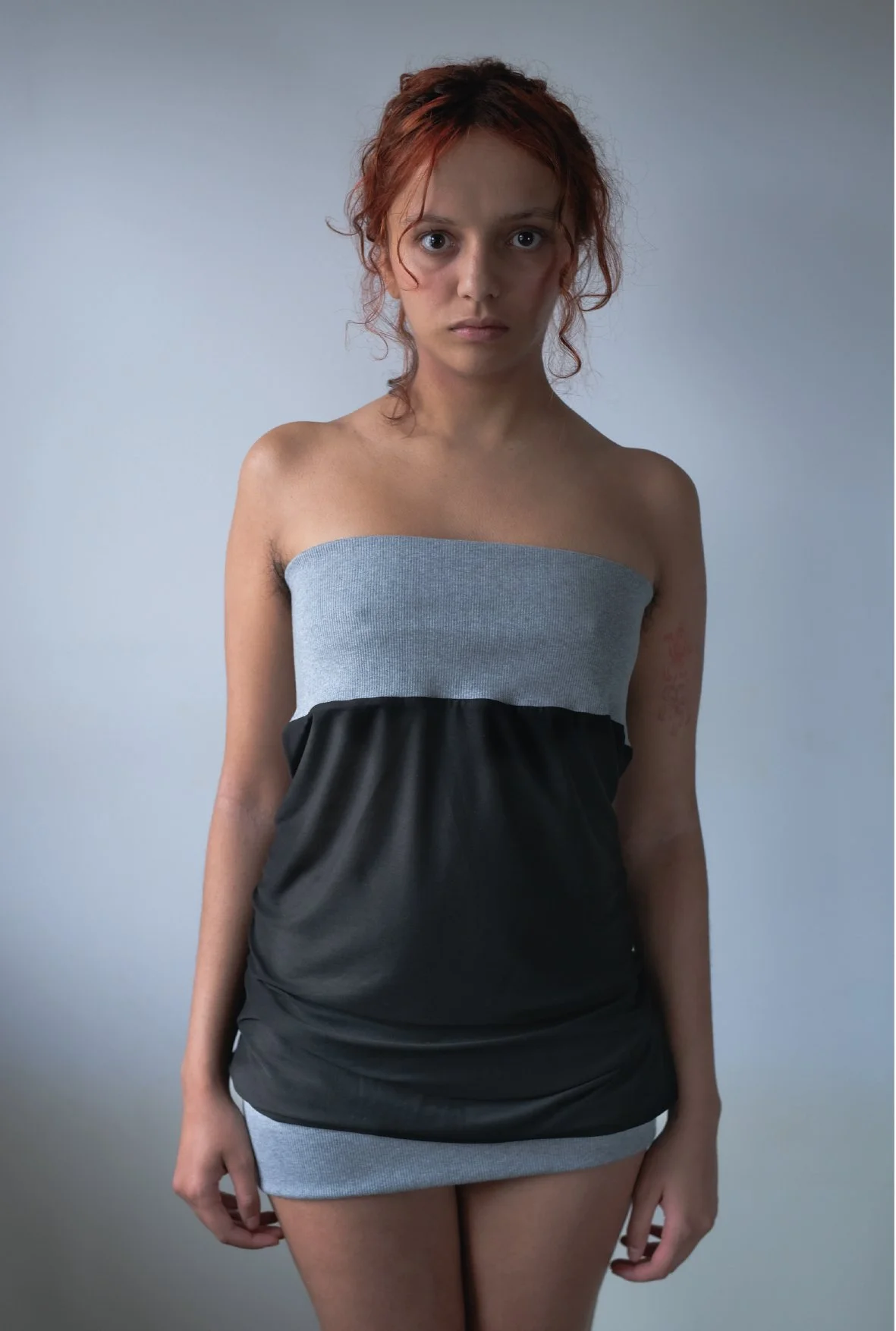 Dark green draped skirt-dress