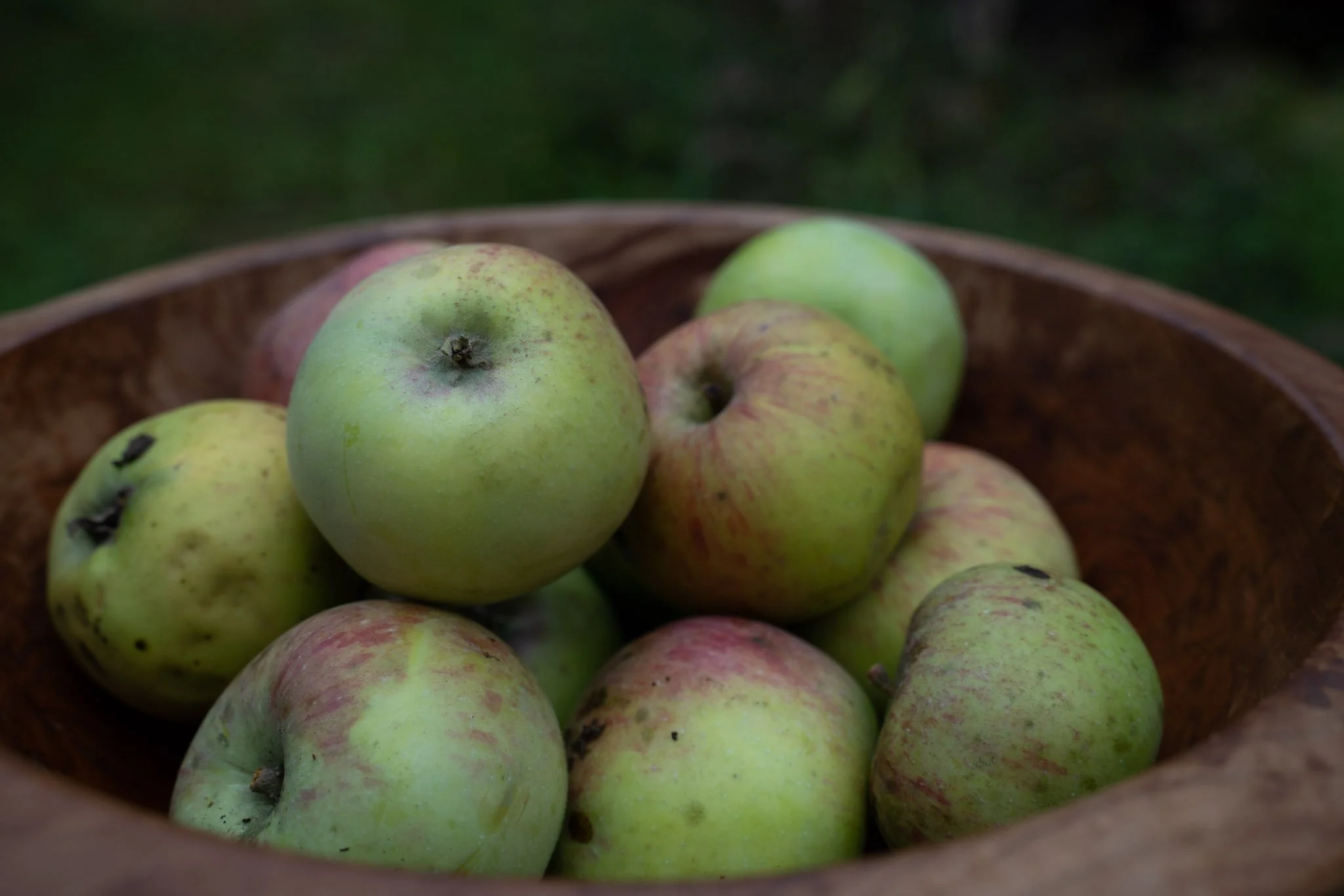 Äpfel in einer Holschale