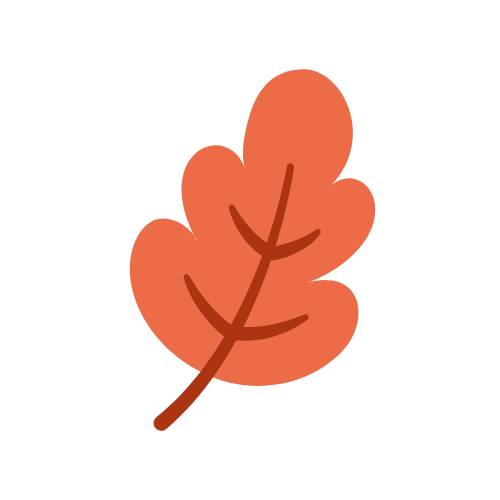 Feuille d'arbuste orange sur fond blanc.