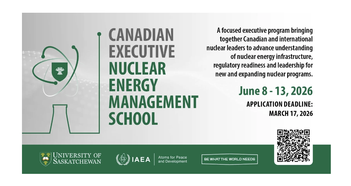 Saskatchewan to Host Canada’s First Executive Nuclear Energy Management School