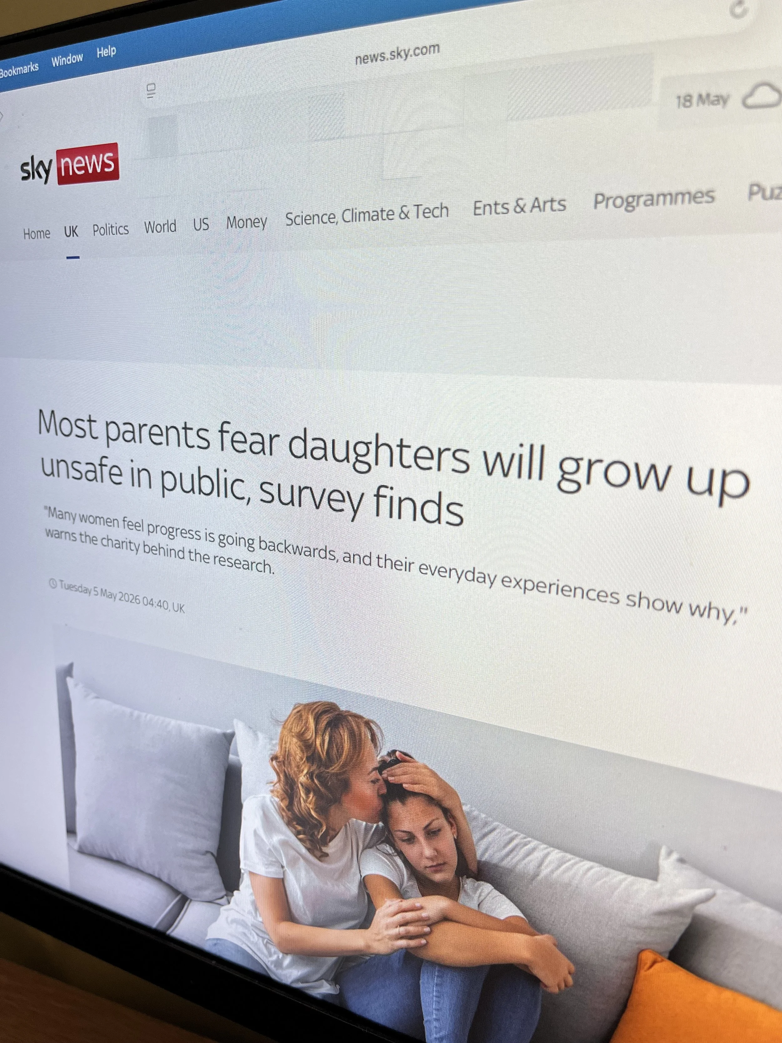 Four in five parents worry their daughters will grow up feeling unsafe in public