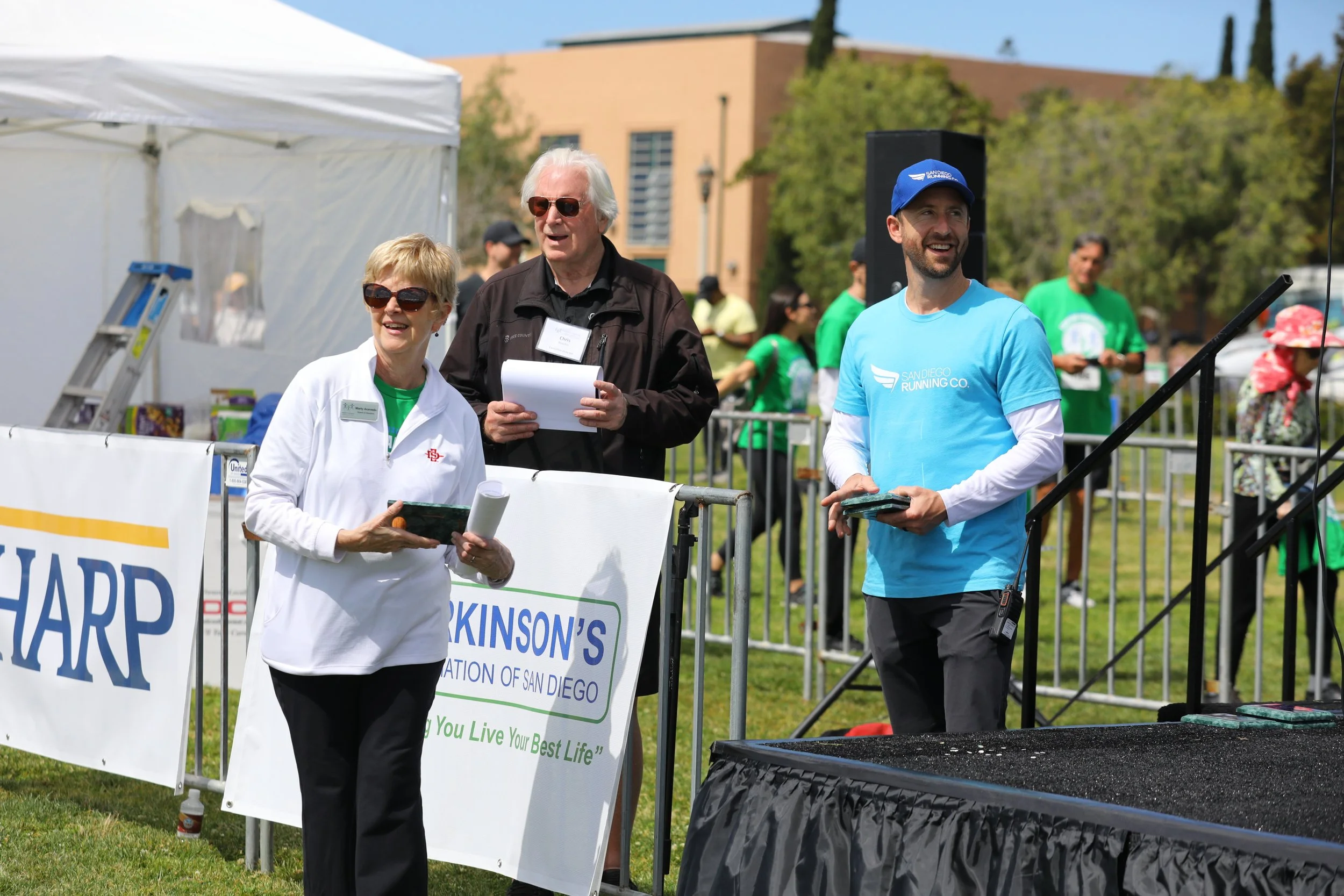 Supporters announcing a generous donation