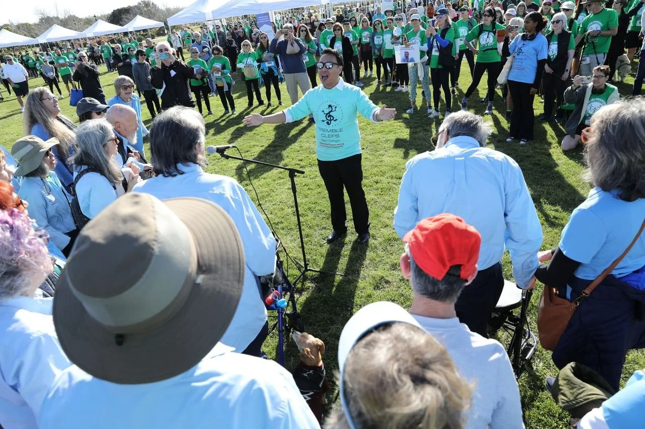 Musical director leading a group
