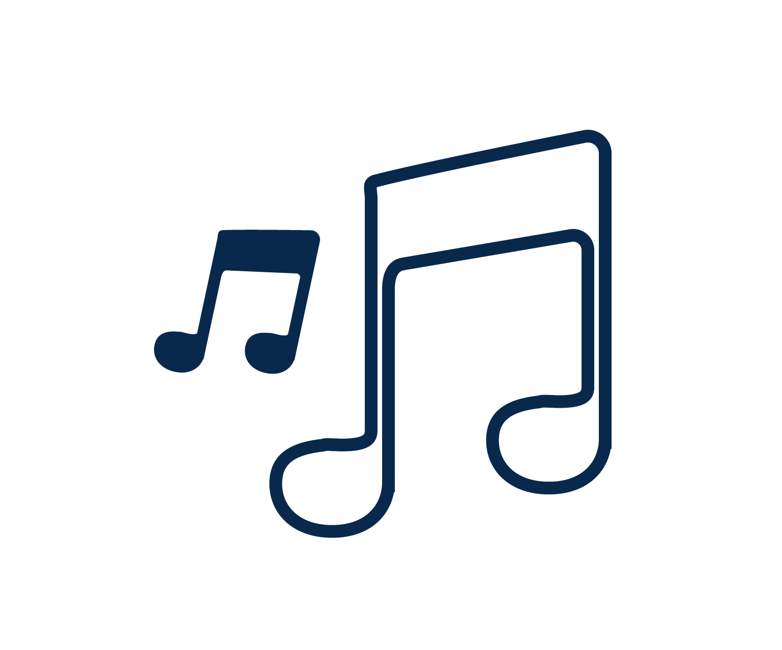 An icon featuring musical notes