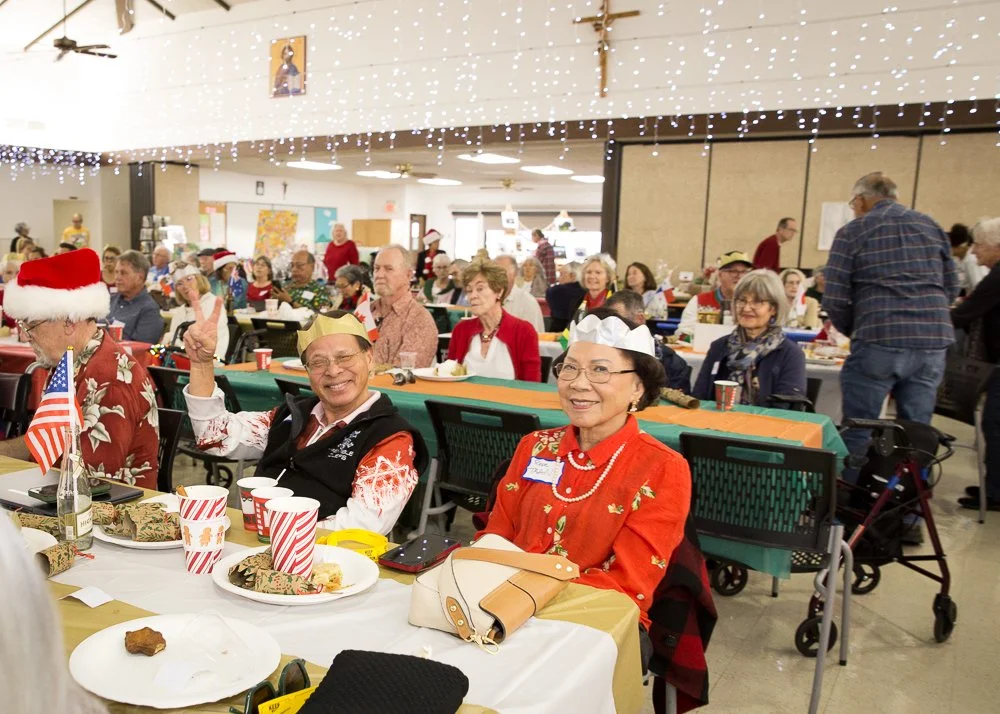 Members at a Christmas party