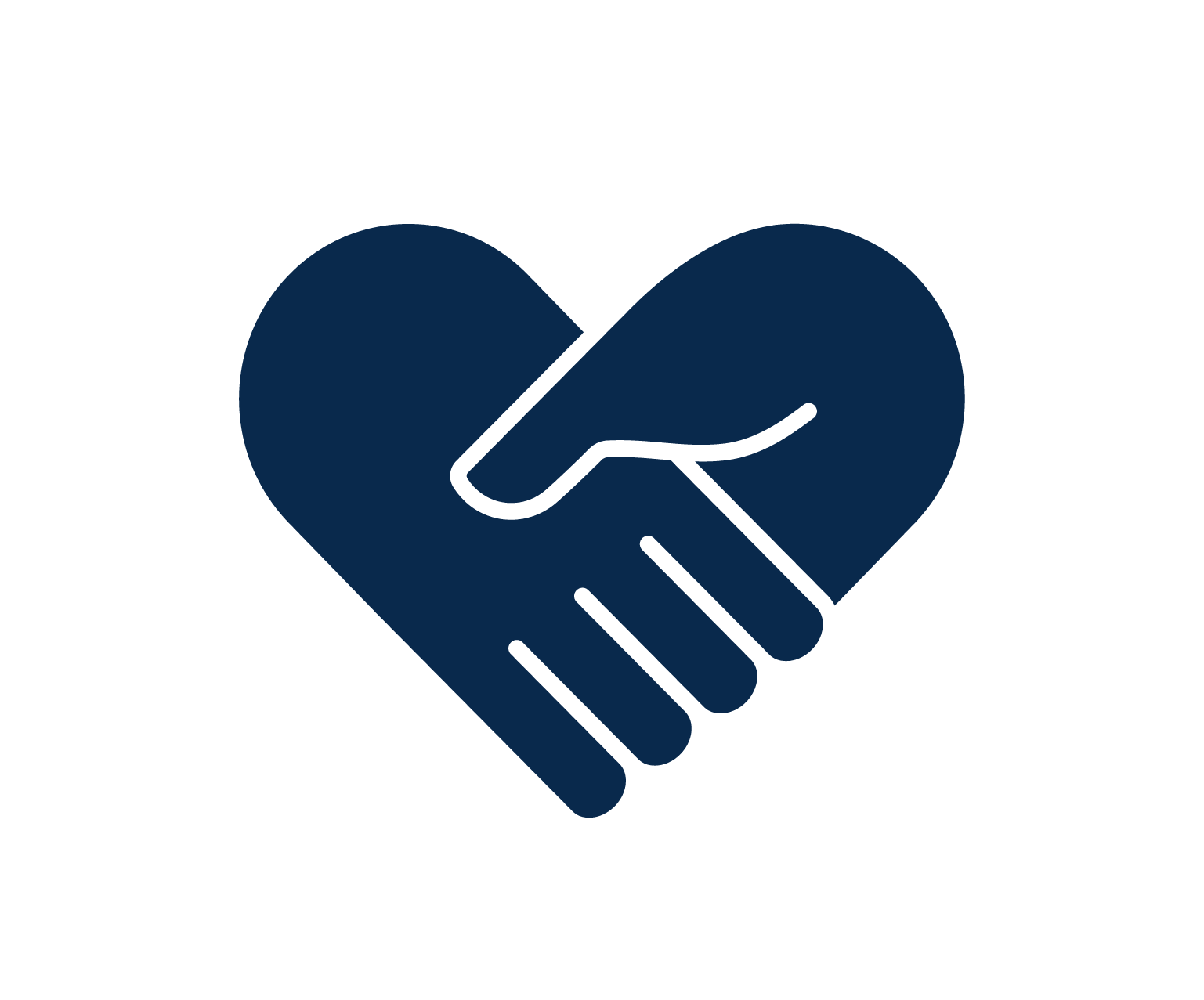 An icon of hands shaped like a heart