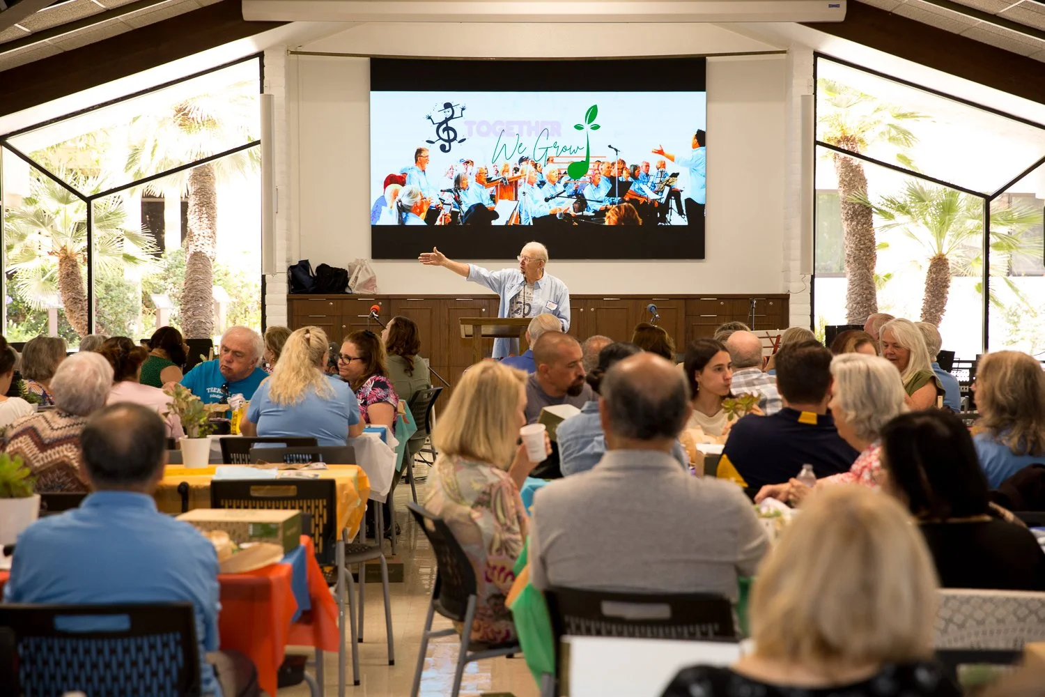 An image of members gathering