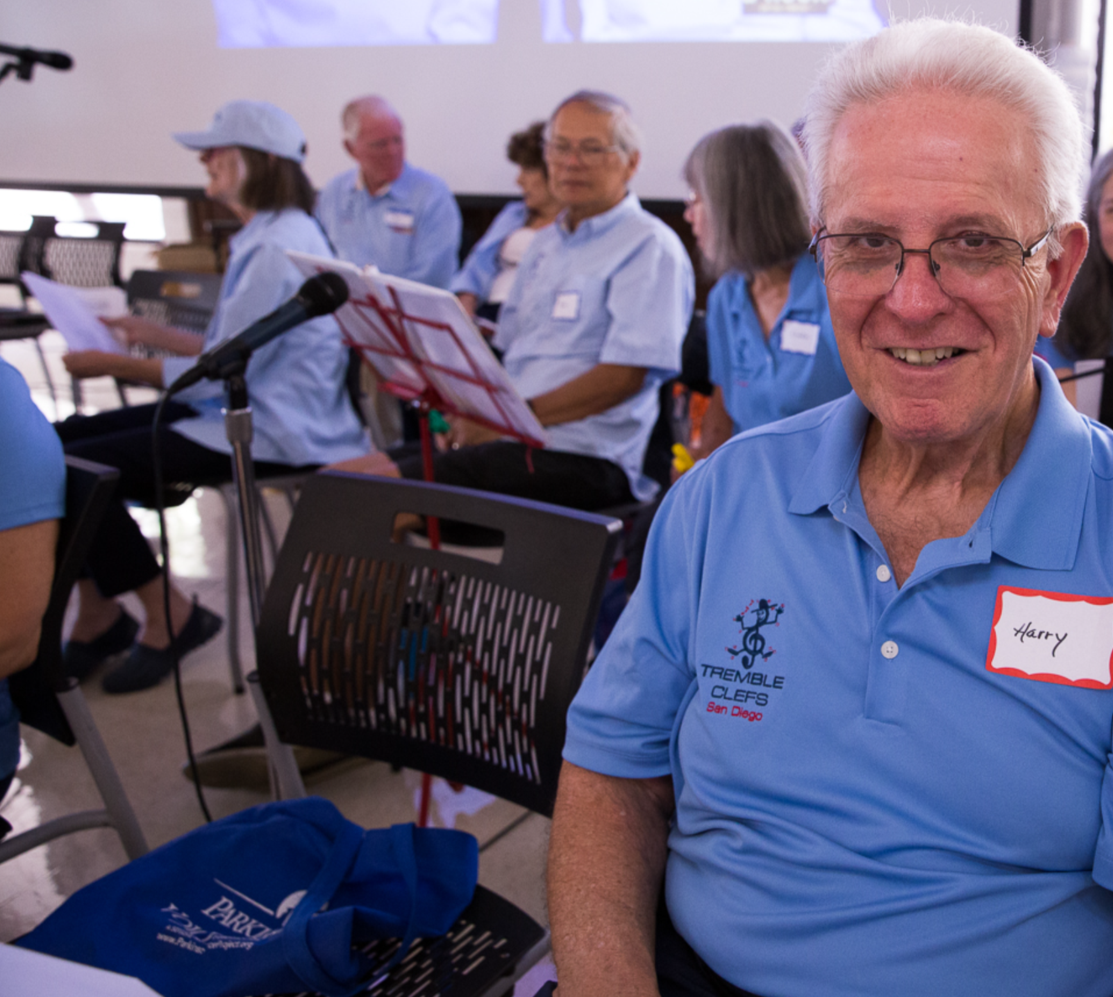 Photo of Harry getting ready for a session
