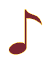 Single maroon music note