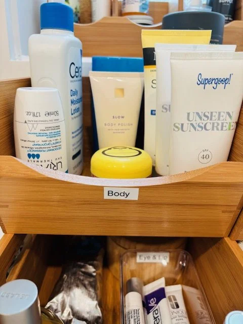 Client bathroom vanity storage