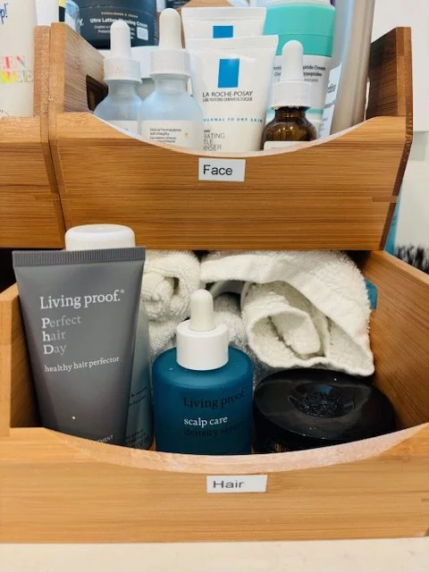 Client bathroom vanity storage