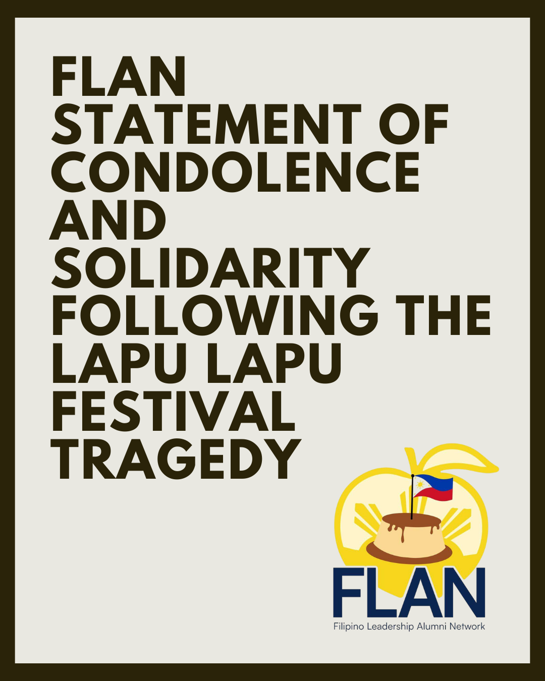 Statement of Condolence and Solidarity following the Lapu Lapu Festival Tragedy