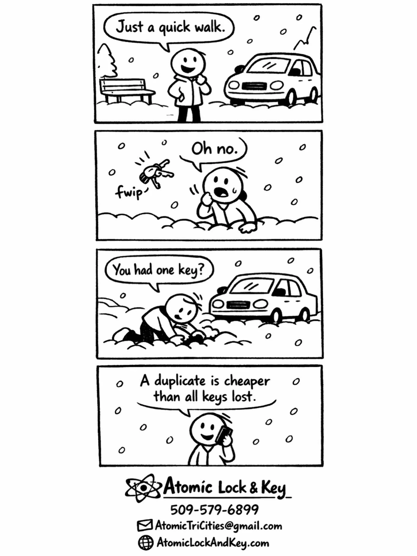 One key works&hellip; until it doesn&rsquo;t.
A duplicate is always cheaper. #AtomicLockAndKey
#TriCitiesLocksmith
#MobileLocksmith
#LocksmithLife
#SpareKey