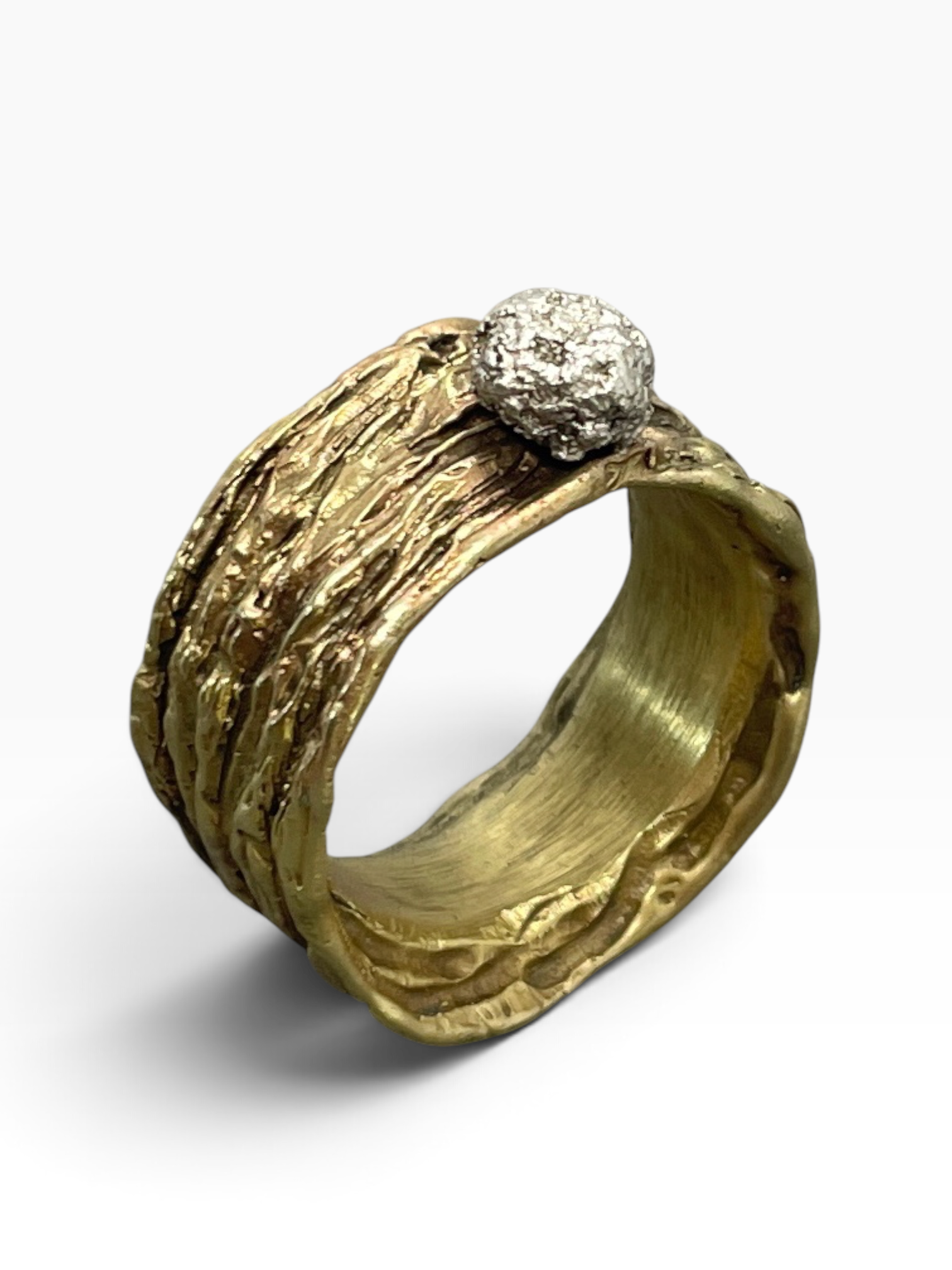 Acorn Ring in Bronze with Silver