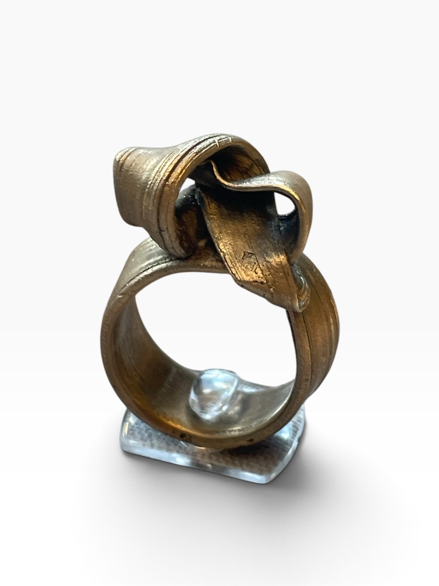 Flow Sculptural Ring in Bronze