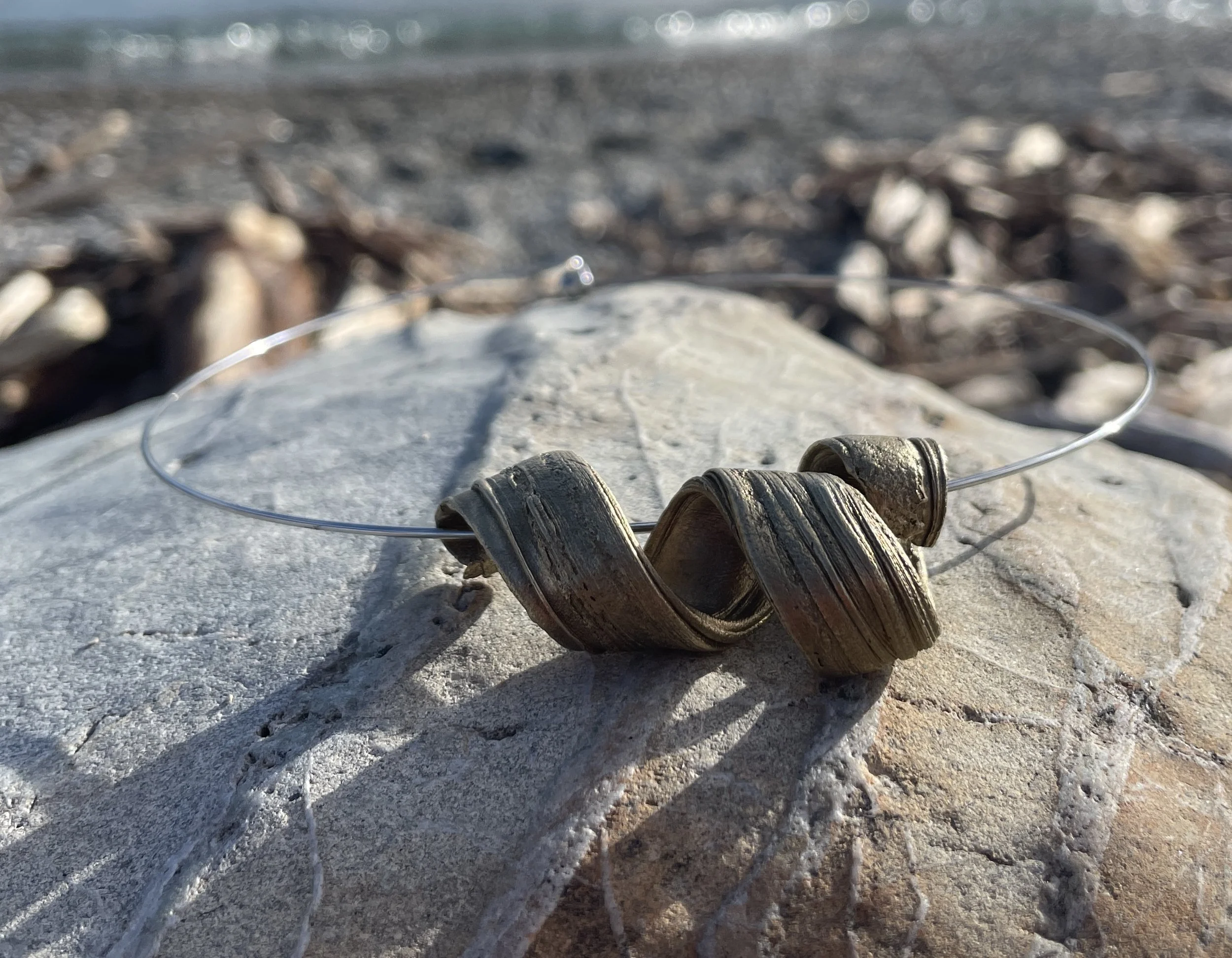 Flow Sculptural Pendant in Bronze