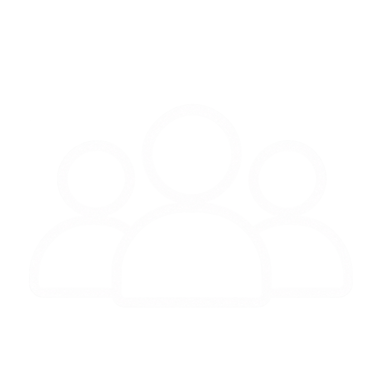 Graphic of five stylized human figures with circular heads and semicircular bodies, arranged in a pyramid-like formation, representing a group or team.