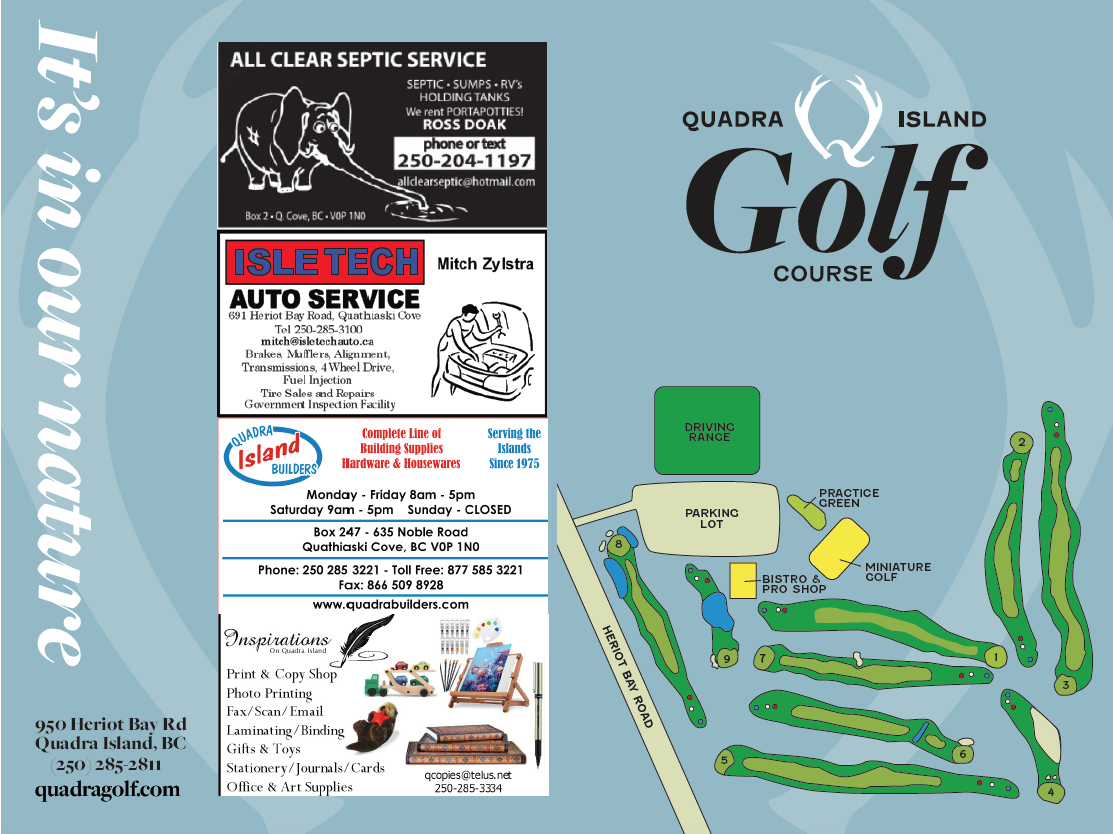 Quadra Island Golf Course Scorecard front