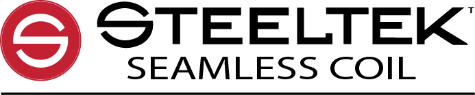 SteelTek Seamless Coil logo with a red circular emblem and black text.