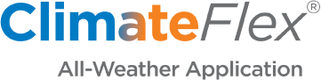 ClimateFlex logo with the words 'All-Weather Application'
