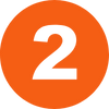 A black number 2 on an orange circular background.