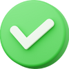 Close-up of a green checkmark icon on a circular button or sign.