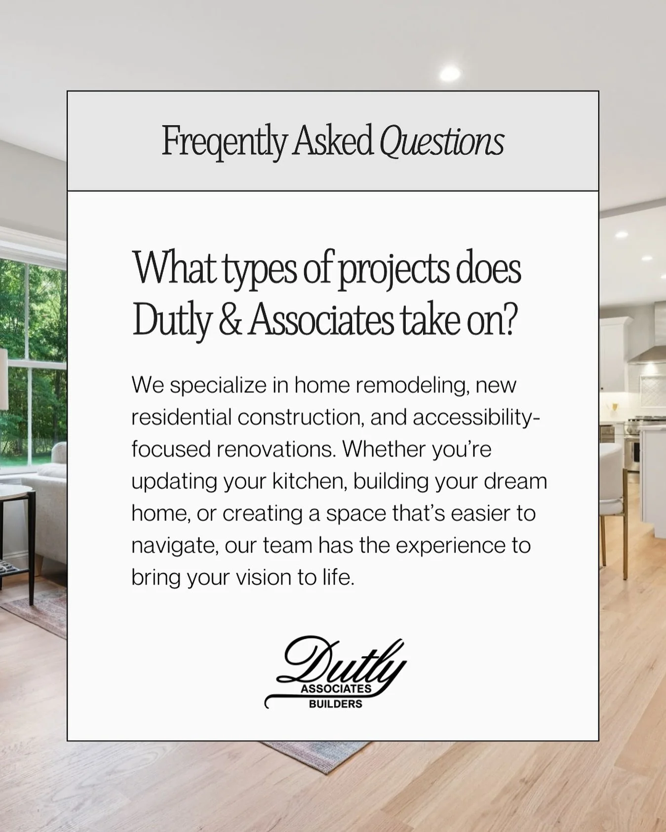 Big or small, dream home or fresh remodel... we do it all. π β¨
We specialize in home remodeling, new builds, and accessibility-focused renovations. Because every space deserves to be beautiful and functional.
#dutlyandassociates #summitnj #remodeln