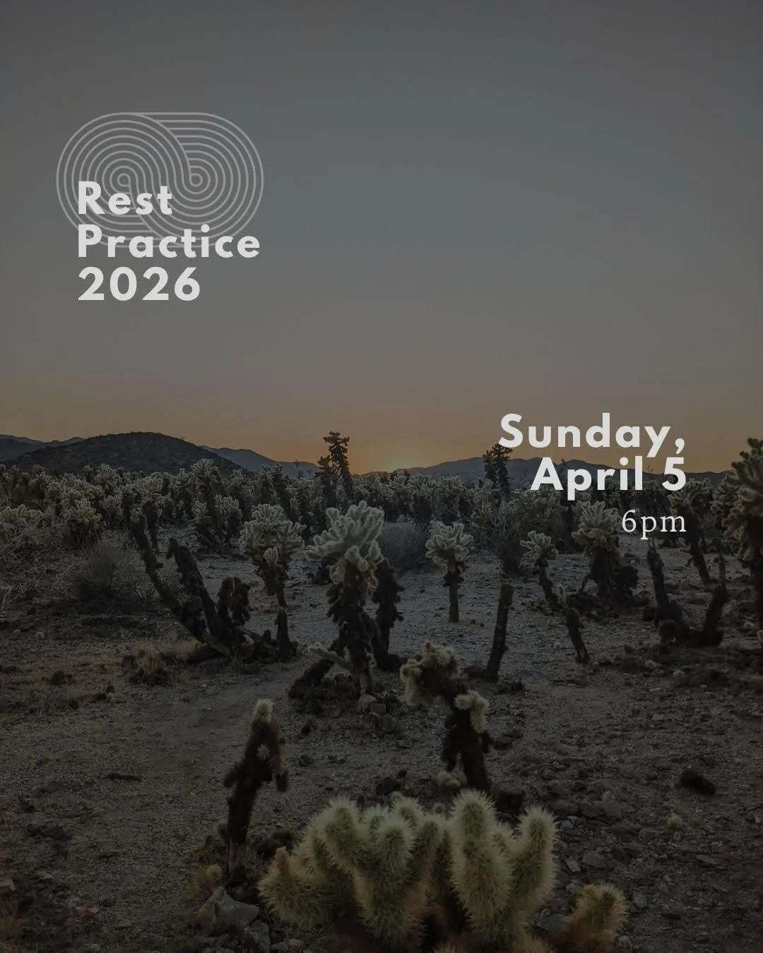 Here are the classes I&rsquo;m offering rest practices through June:
- Sunday, April 5 at 6 PM
- Sunday, May 3 at 6 PM
- Sunday, May 31 at 6 PM
- Sunday, June 14 at 6 PM
- Sunday, June 28 at 6 PM

Rest is a radical act of resistance.

In my preparati