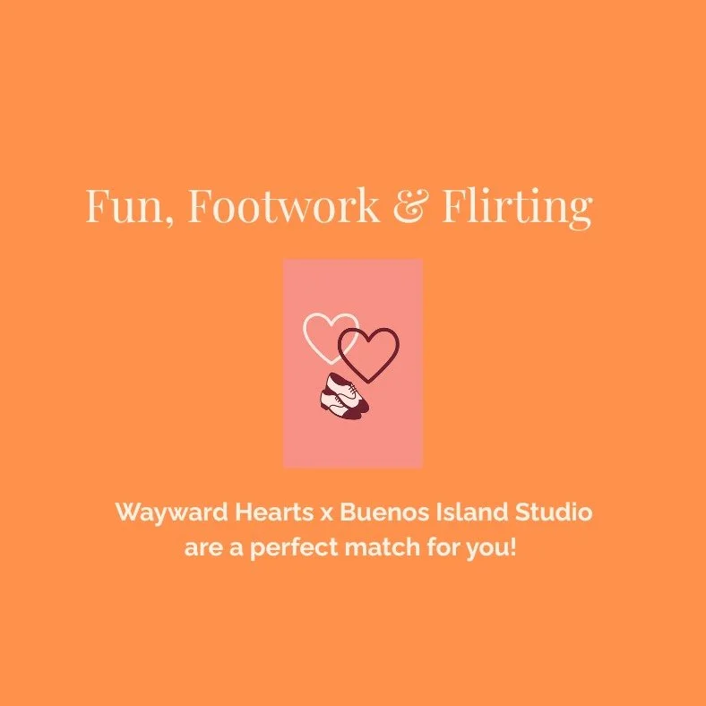✨Find the rhythm of your heart✨ 
Wayward Hearts x Buenos Island Studio is offering exclusive priority booking for beginner dance classes - now through Oct 13!
💃 Cuban Salsa 
🕺 Vintage Swing 
💞 Argentine Tango 
No partner needed. No experience req