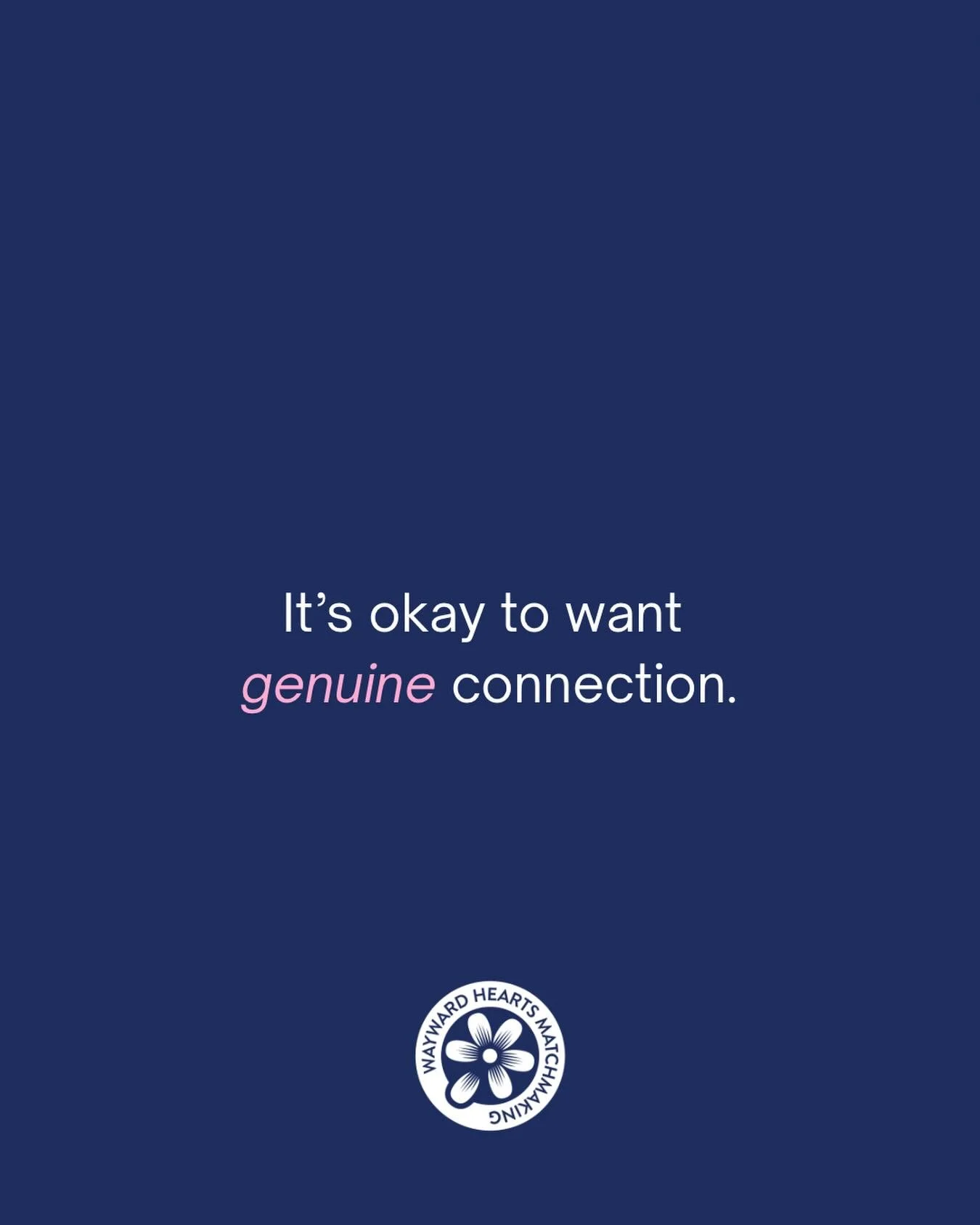 Fellas, this one&rsquo;s for you. 💙

It&rsquo;s okay to want something real.

It&rsquo;s okay to want a genuine connection.

To want depth over casual.

To want loyalty, laughter, partnership.

To want someone to build with - not just pass time with