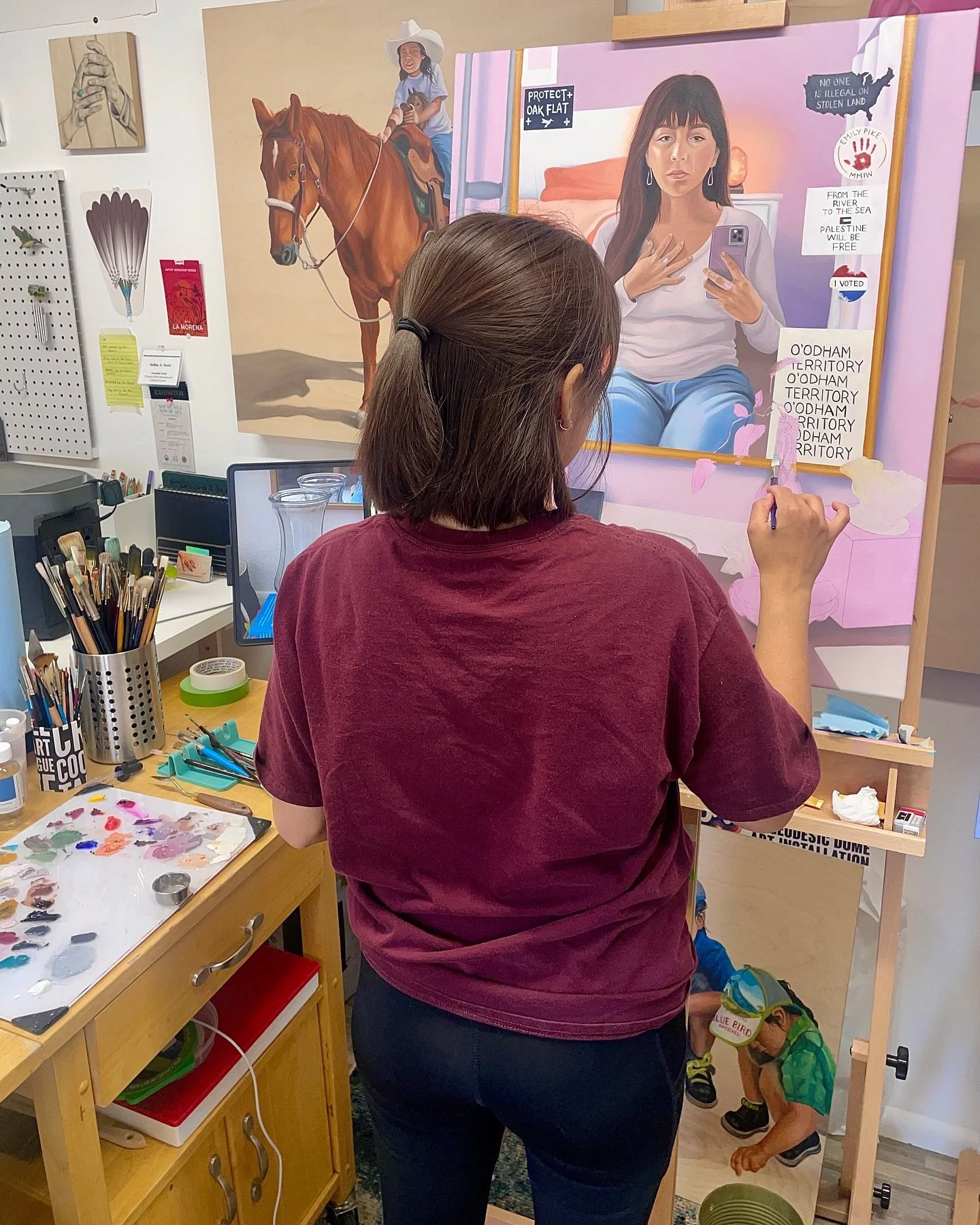 Come see this painting at the Mujeres Del Desierto show this Saturday! 

Saturday, May 31 ~ 6:00pm - 9:00pm
Nina Mason Pulliam Rio Salado Audubon Center🌵🌅🦋✨

I look forward to this exhibition every year. See you there🫶🏽