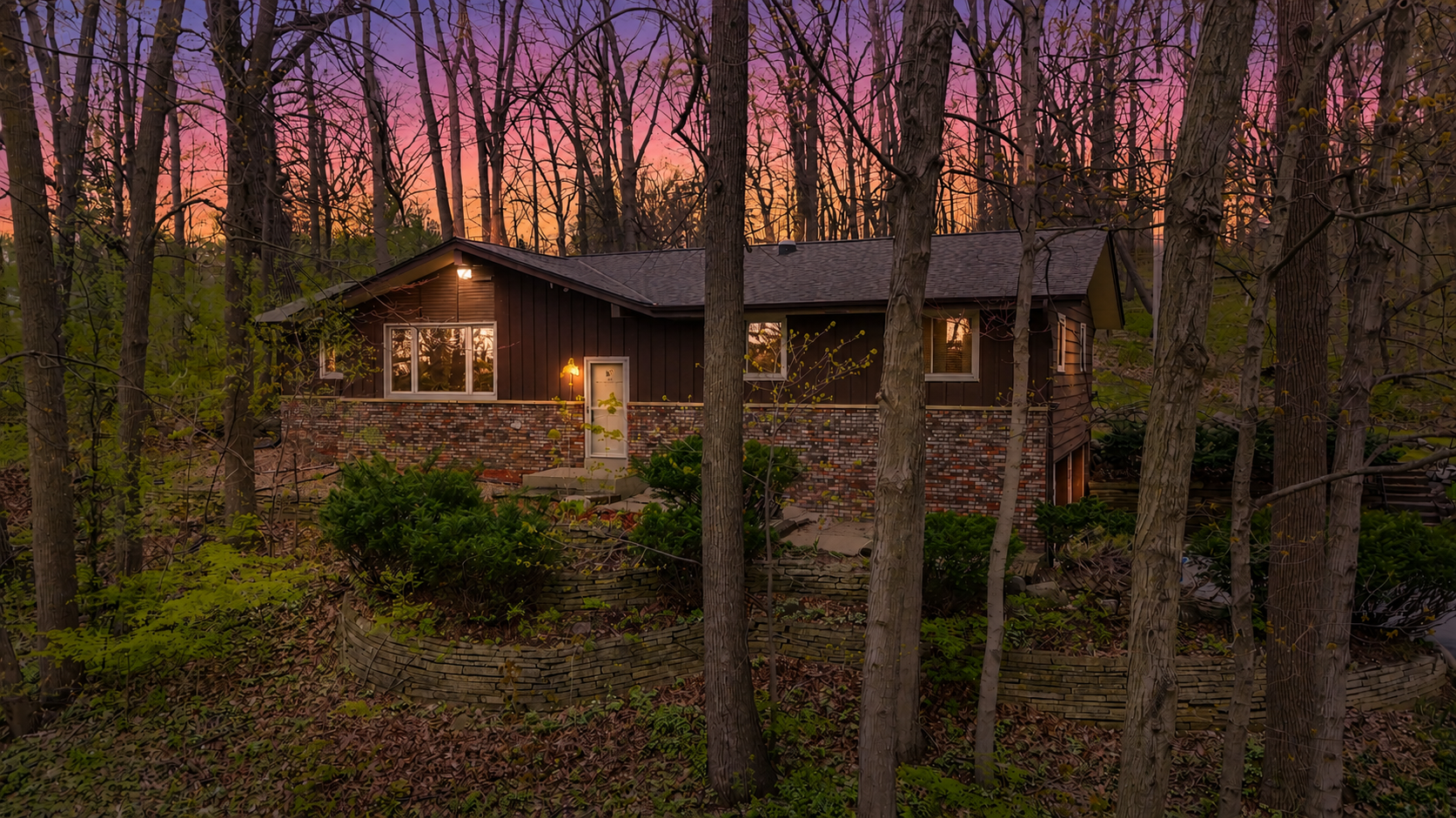SOLD! Private Wooded Home – With Four-Season Room, Fireplace &amp; Finished Lower Level