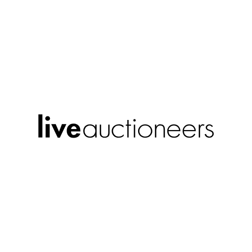 Logo of 'live auctioneers' with black text on a white background.