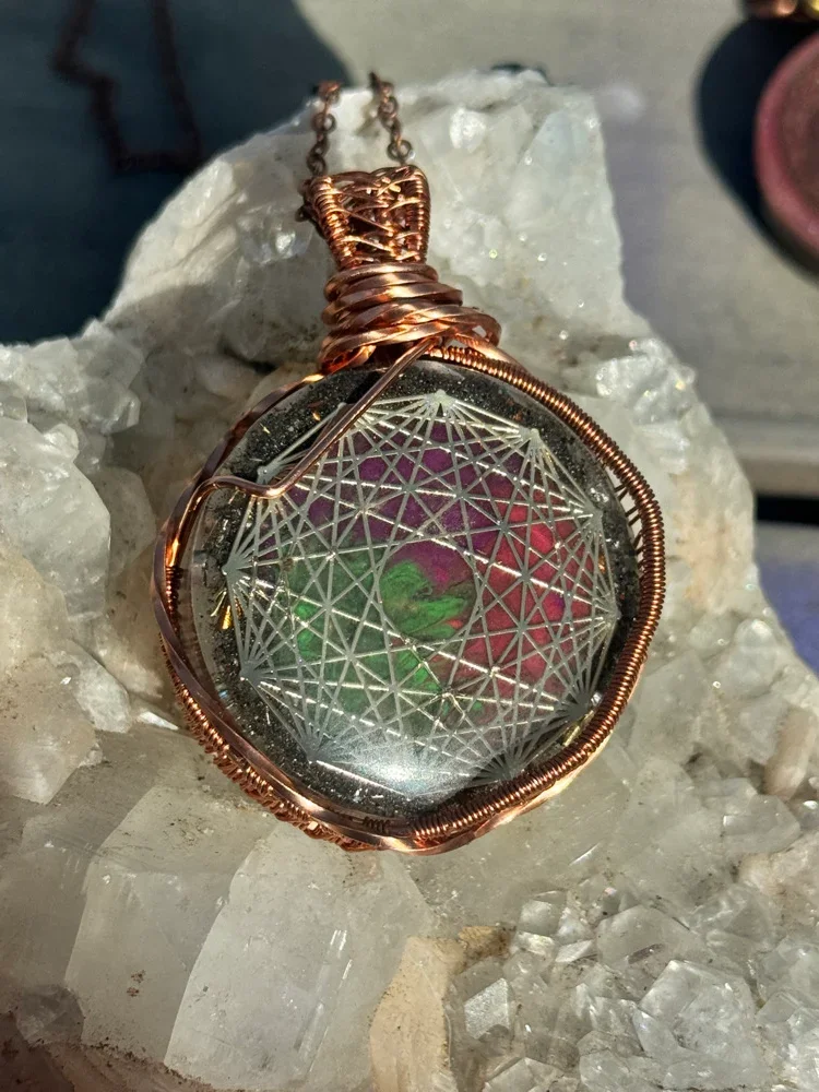 Dodecahedron Wire Wrapped Orgonite