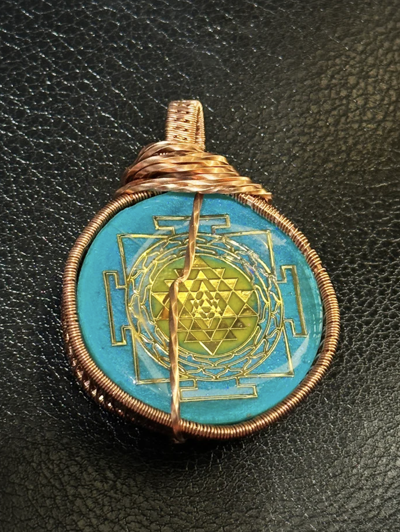 Wire Wrapped Sri Yantra Organite
