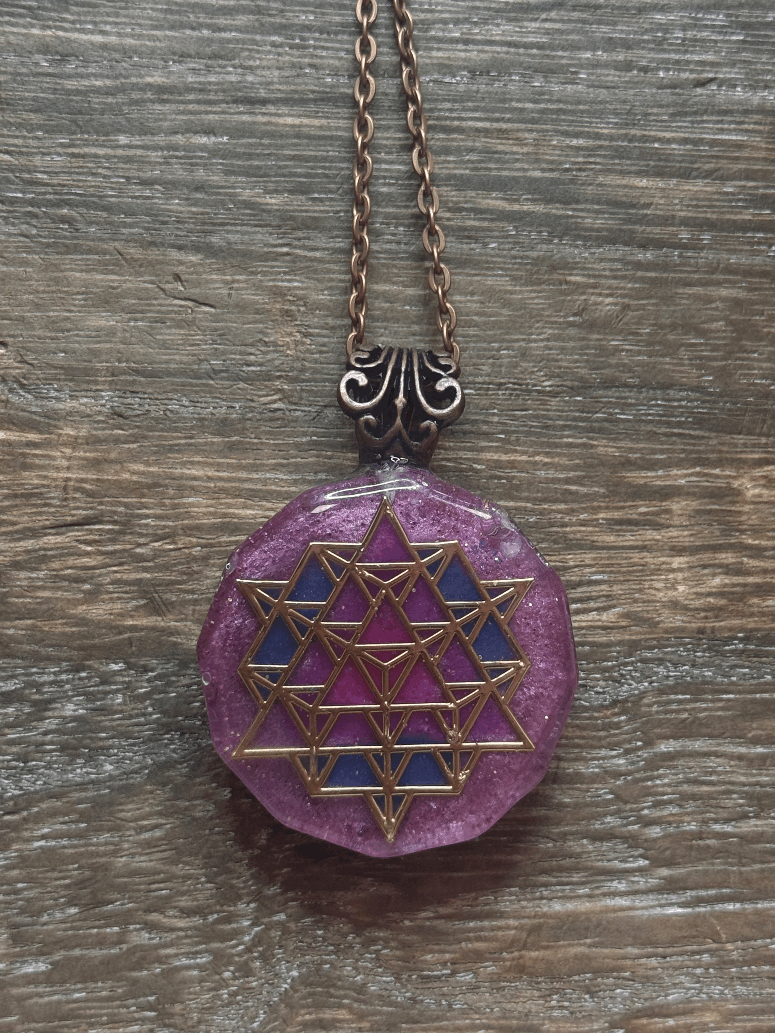 64 tetrahedron Orgonite Pendant