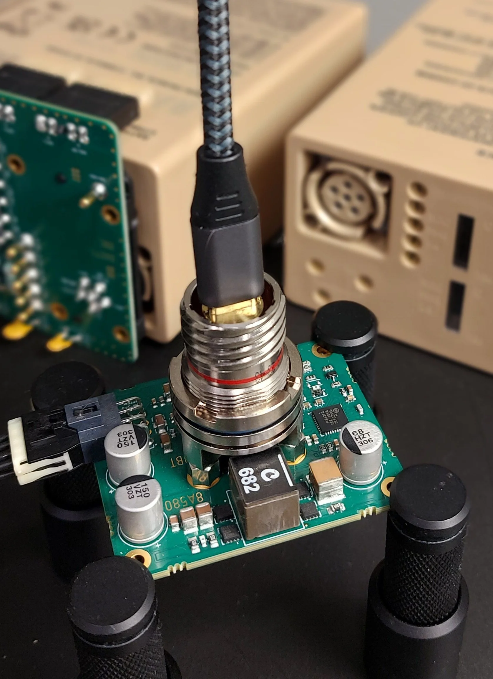 Custom electronic board with defence circular connector and Type-C connector and military battery