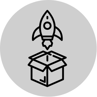 Product Delivery and launch pictogram