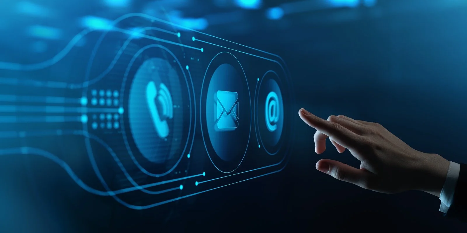 Artistic image presenting Contact us feature like phone, email