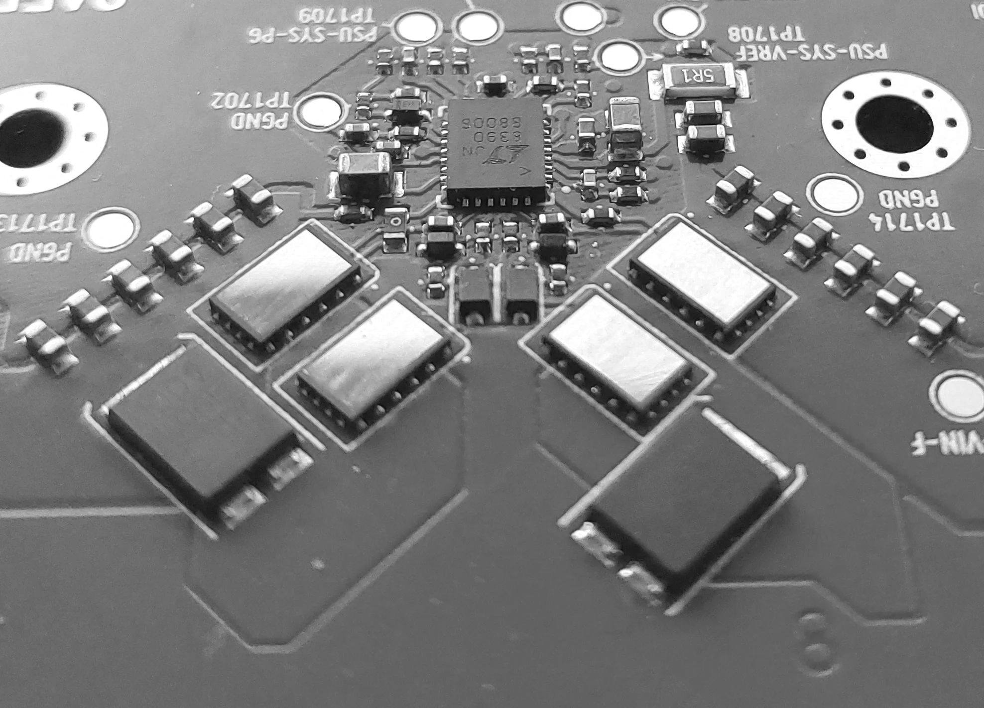 Snippet from power electronic board with GaN transistors