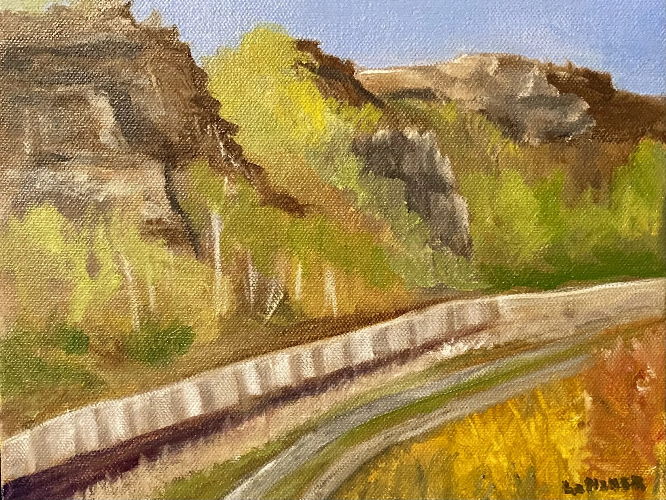 Cliffs of Noxamixon - Oil on 8X10 Canvas; Floater Frame - Available